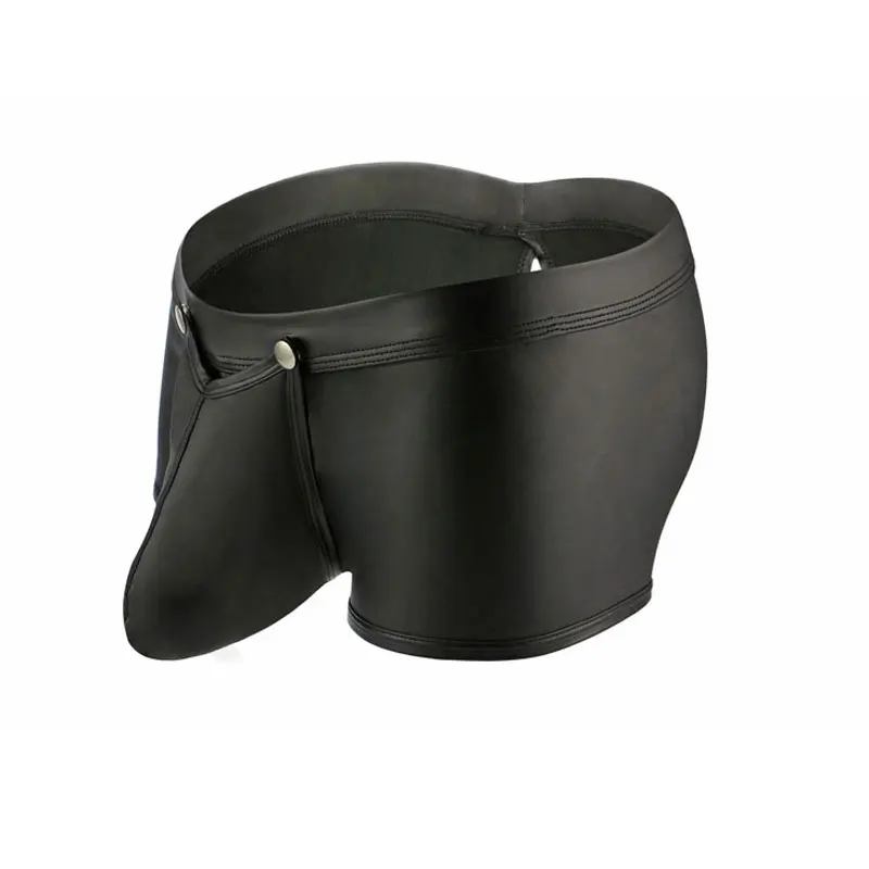 

Sexy COCK Ring Plus Size Open Crotch G-string Hollow Out Faux Leather U Convex Pouch G-string Gay Wear Low Rise Sexy Thongs F12