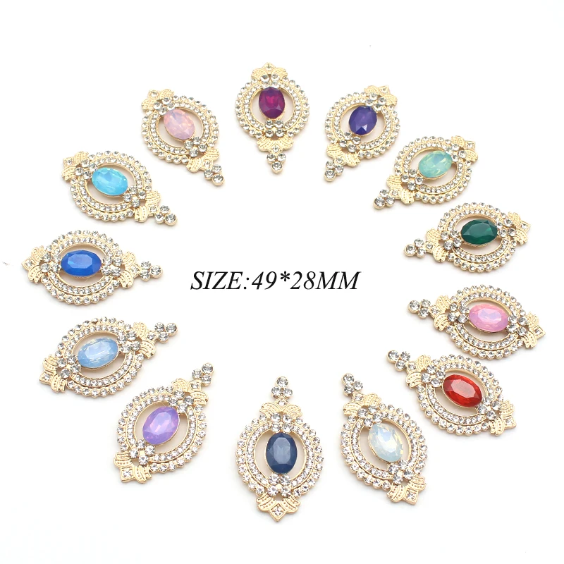 

YWXINXI 5 шт. 49*28 мм овальные Стразы из смолы сплав аксессуар для костюмов ювелирные изделия «сделай сам» материалы для украшения свадебной вече...