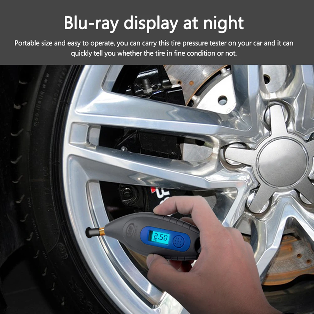 

Portable Digital Display Tire Pressure Gauge Car Motorcycle Tire Pressure High Accurancy Tyre Pressure Tester with Backlight