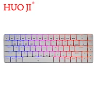 HUO CQ009 Key Mechanical Keyboard Bluetooth 5 0 USB Wired Dual Modes Low Profile RGB Backlight for Laptop Cell Phone