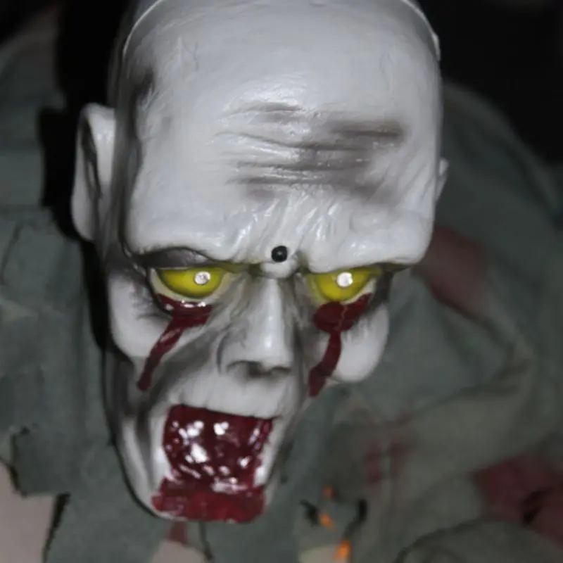 

Halloween Decoration Induction Electric Crawling Ghost Eyes Glowing Scary Screaming Bald Ghost Haunted House Scene Props