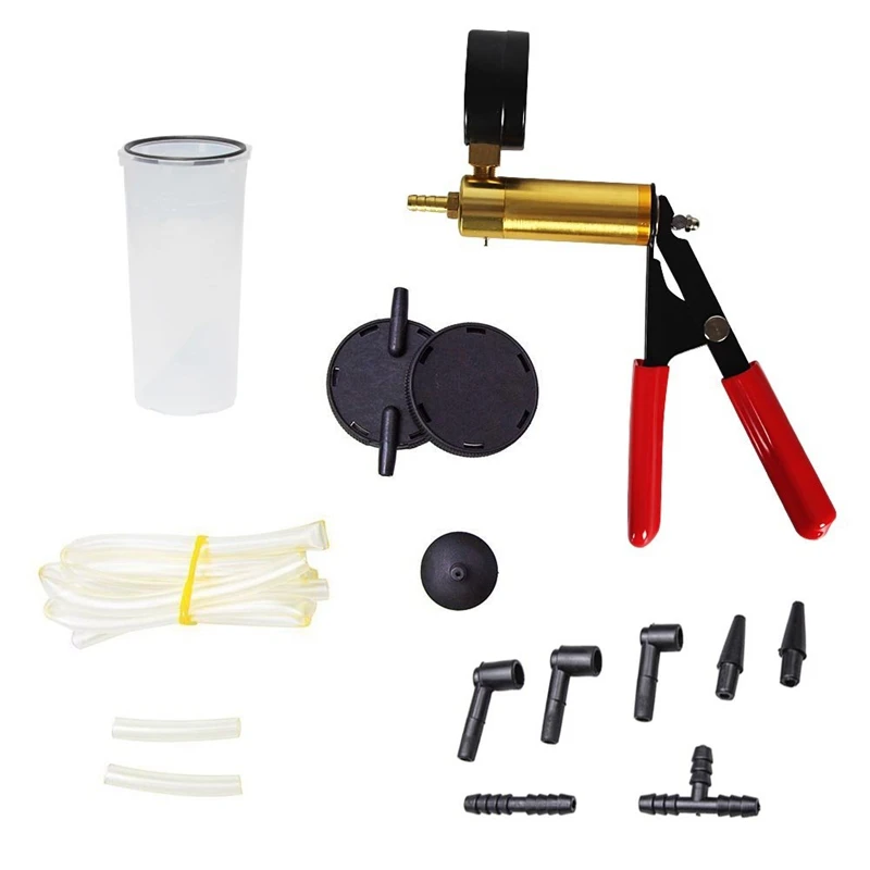 2 In 1 Brake Bleeder Kit Hand Held Vacuum Pump Test Set For Automotive With Sponge Protected Case Adapters One-Man And Clu | Автомобили и