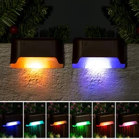 4pcs led solar lamp outdoor waterproof solar powered step light for garden path stair landscape balcony fence solar wall lamp
