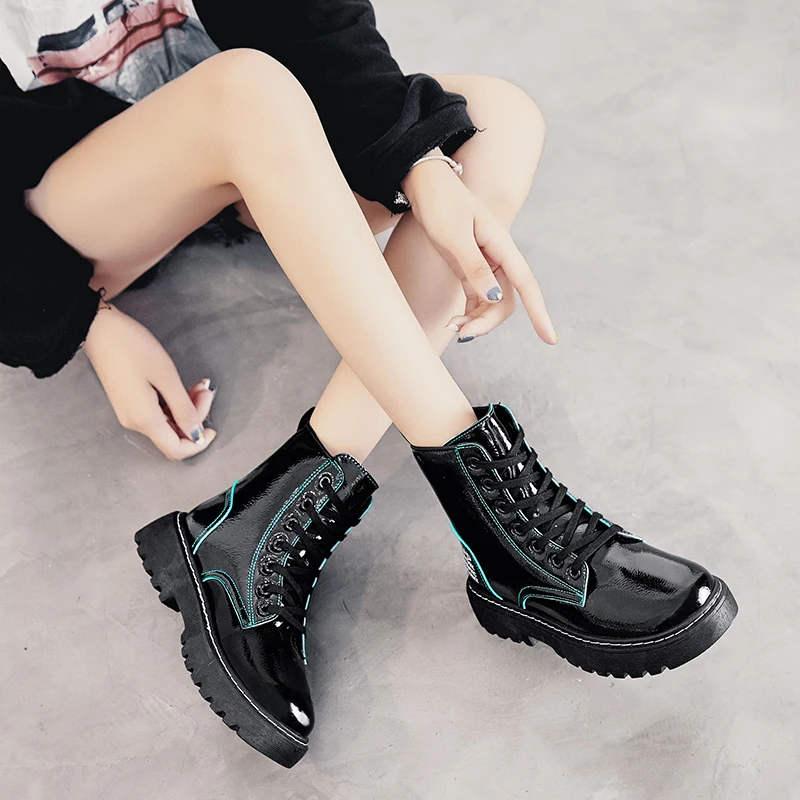 Женские ботинки женские Ботинки Martin высокие ботильоны светильник кожаные со