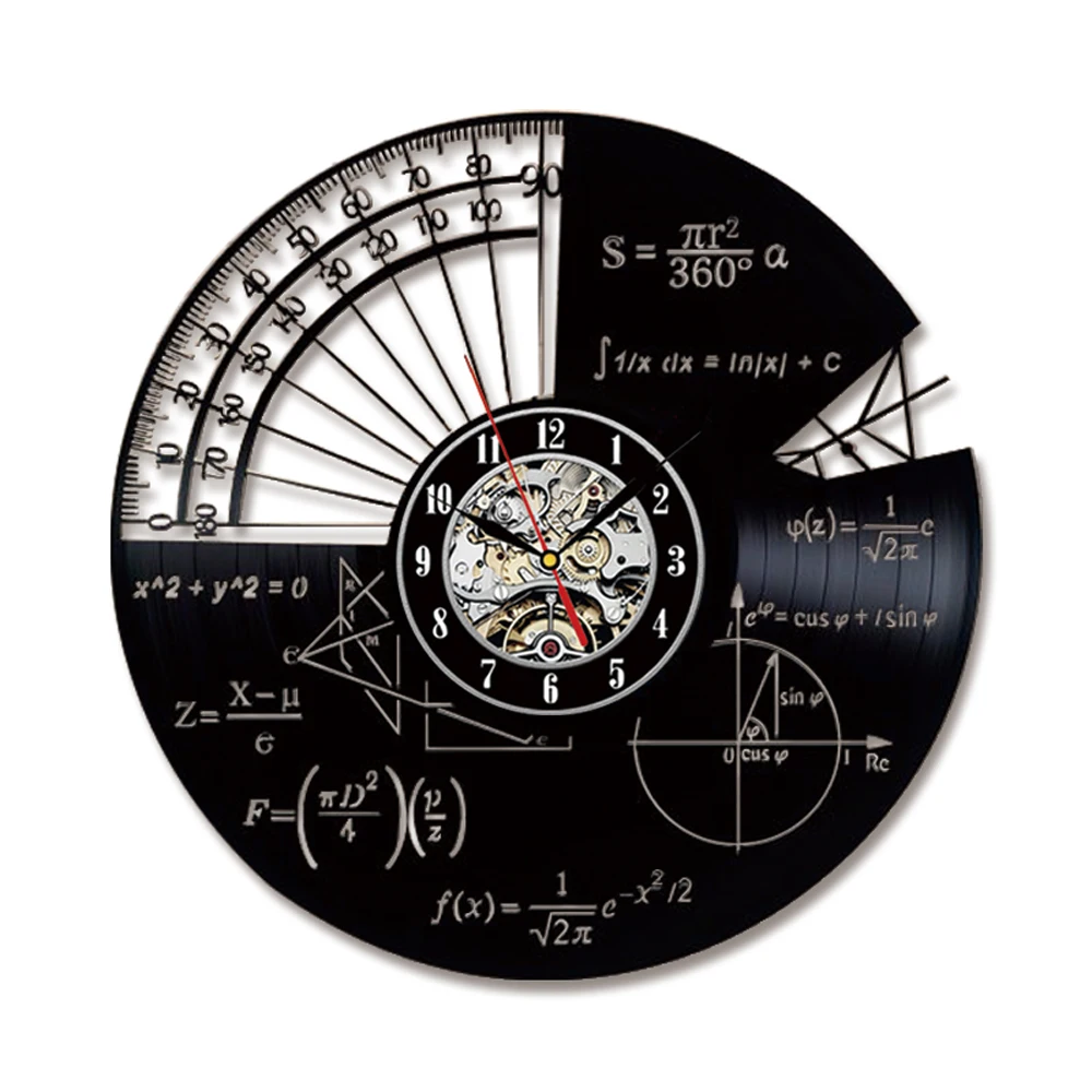 

Unique Designed Math Wall Clock Circular Mathematical Equations Clock On The Wall For Classroom Office Home Decoration