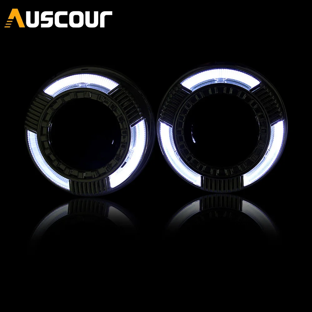 2шт 2 5 дюймов hid Биксеноновая линза для проектора led дневной пробежки DRL ангельские