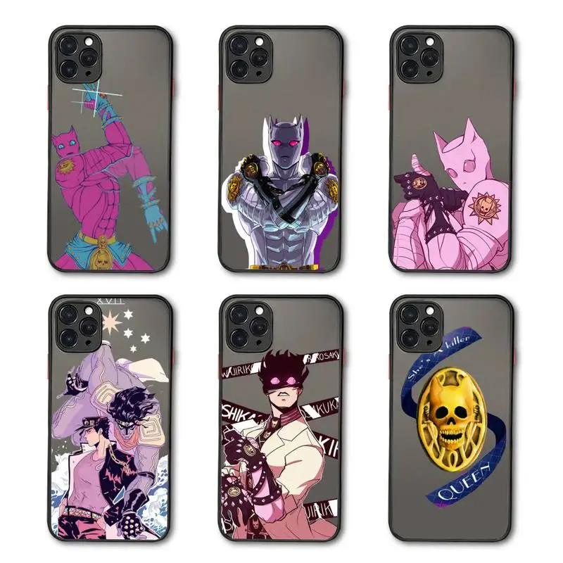 

Anime JoJo Killer Queen Phone Case Matte Transparent for iPhone 7 8 11 12 s mini pro X XS XR MAX Plus Clear mobile bag