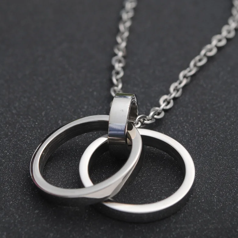 

Korean Simple Circle Pendant Hip Hop Stainless Steel Fashion Punk Casual Necklace For Men&Women Couple Exquisite Gift Jewelry