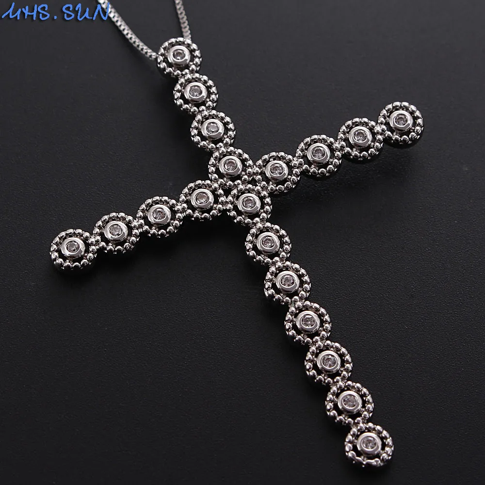 Модное ожерелье MHS.SUN с большим крестом женское подвесками роскошные украшения