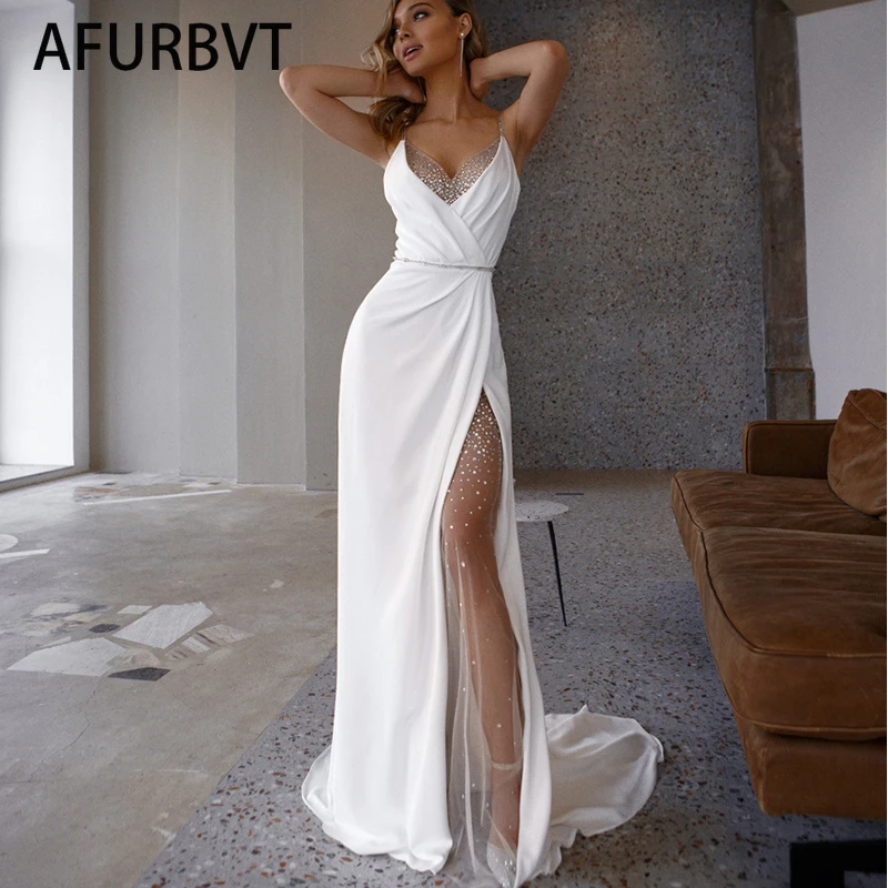 

New Summer Women White Slim Bodycon Bandage Dress Sexy V Neck Spaghetti Strap Club Celebrity Evening Runway Party Maxi Dresses