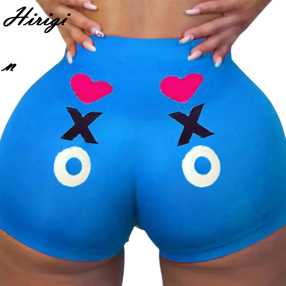 Модные шорты с буквенным принтом женские цветочный принт высокая талия