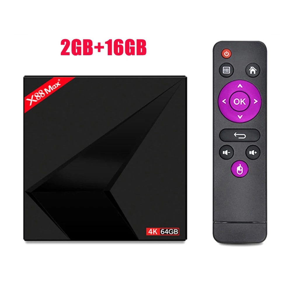 only 2GB 16GB Android 9,0 ТВ-приставка 4 Гб ОЗУ 64 Гб ПЗУ X88 MAX PLUS RK3318 четырехъядерный TYPE-C 2,4G/5 Ghz двойной WiFi BT4.0 4K смарт-приставка PK 8,1 - Цвет: only 2GB 16GB