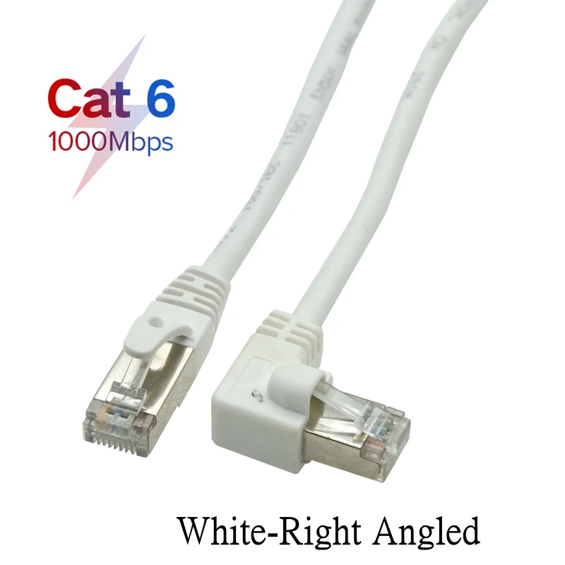 Сетевой Ethernet-Кабель Cat 6 Круглый патч-корд RJ 45 прямоугольный 90 градусов для