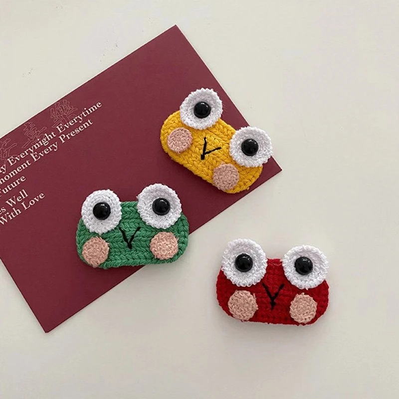 

1Pc New Women Girls Cute Colorful Knitted Little Frog Hairpins Sweet Hair Clips Small Fresh Barrettes Fashion Hair Accessories