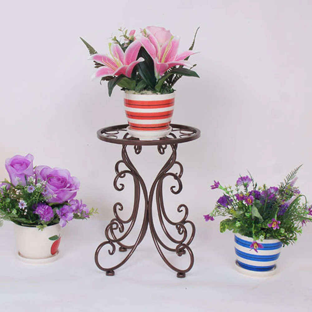 

Indoor Balcony Single Wrought Iron Flower Ideas Round Stool Flower Rack Ideal For Patios Porches Office Balconies improved