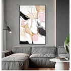 Картина для украшения комнаты в скандинавском стиле, современная абстрактная Красивая красочная розовая Картина на холсте, настенное искусство для гостиной