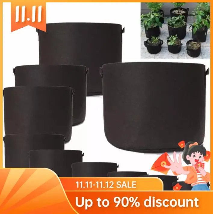 

1/2/3/5/7/10 Gallon Vegetable Plants Pot Growing Container Flower Planting Black Aeration Bag