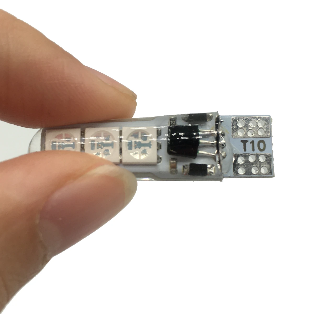 T10 W5W силиконовые автомобильные RGB 5050 6SMD светодиодный клиновидные боковые