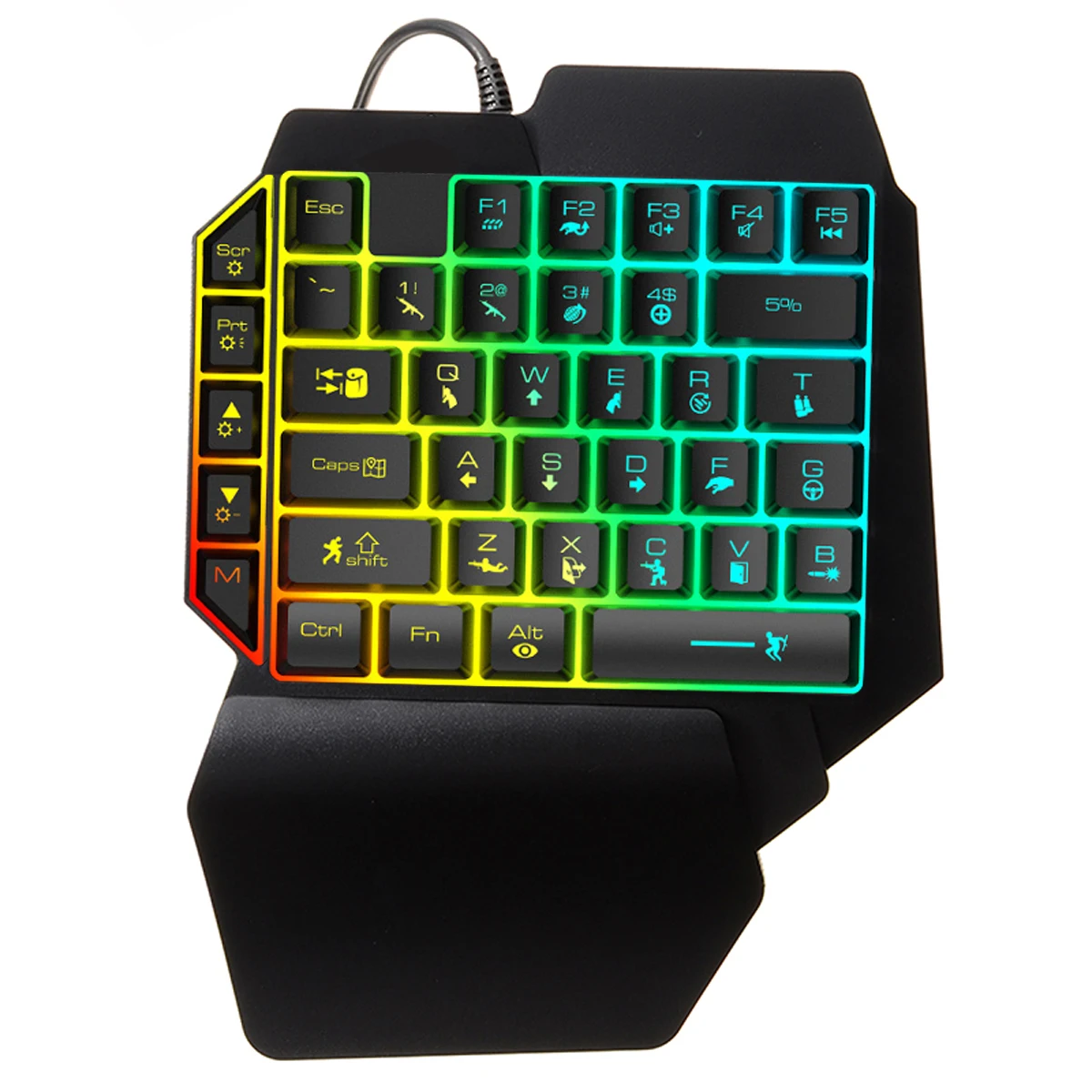 Большая игровая клавиатура MAYITR K15 с поддоном для одной руки встроенная поддержка
