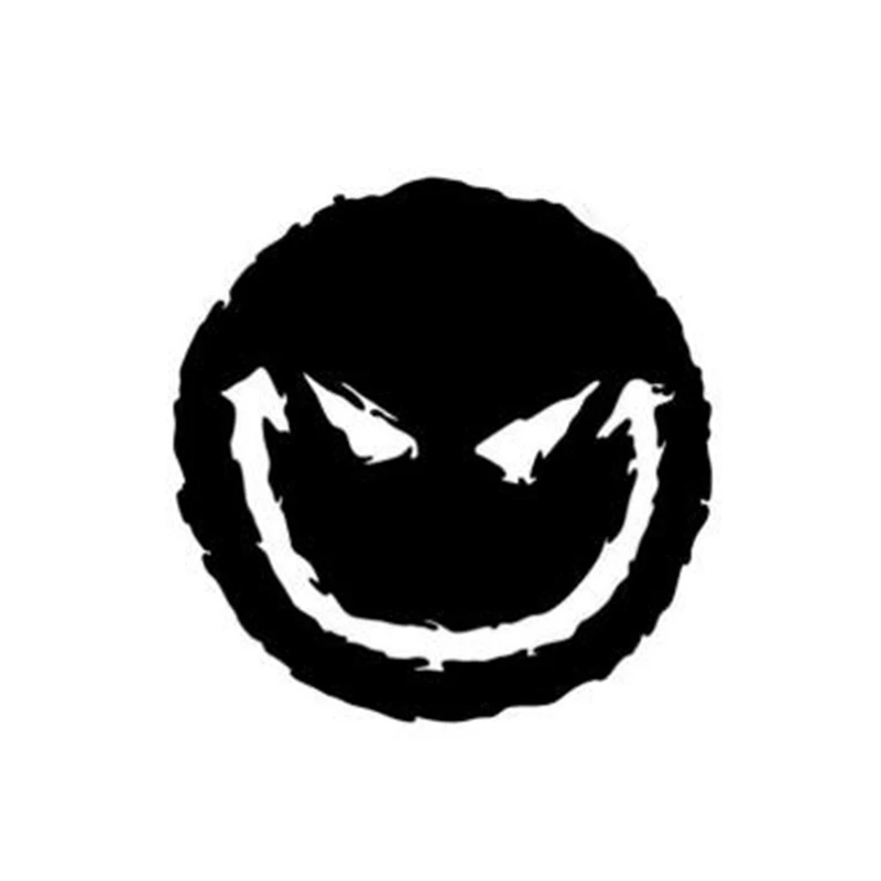 Черная/серебряная интересная наклейка на автомобиль со смайликом Виниловая