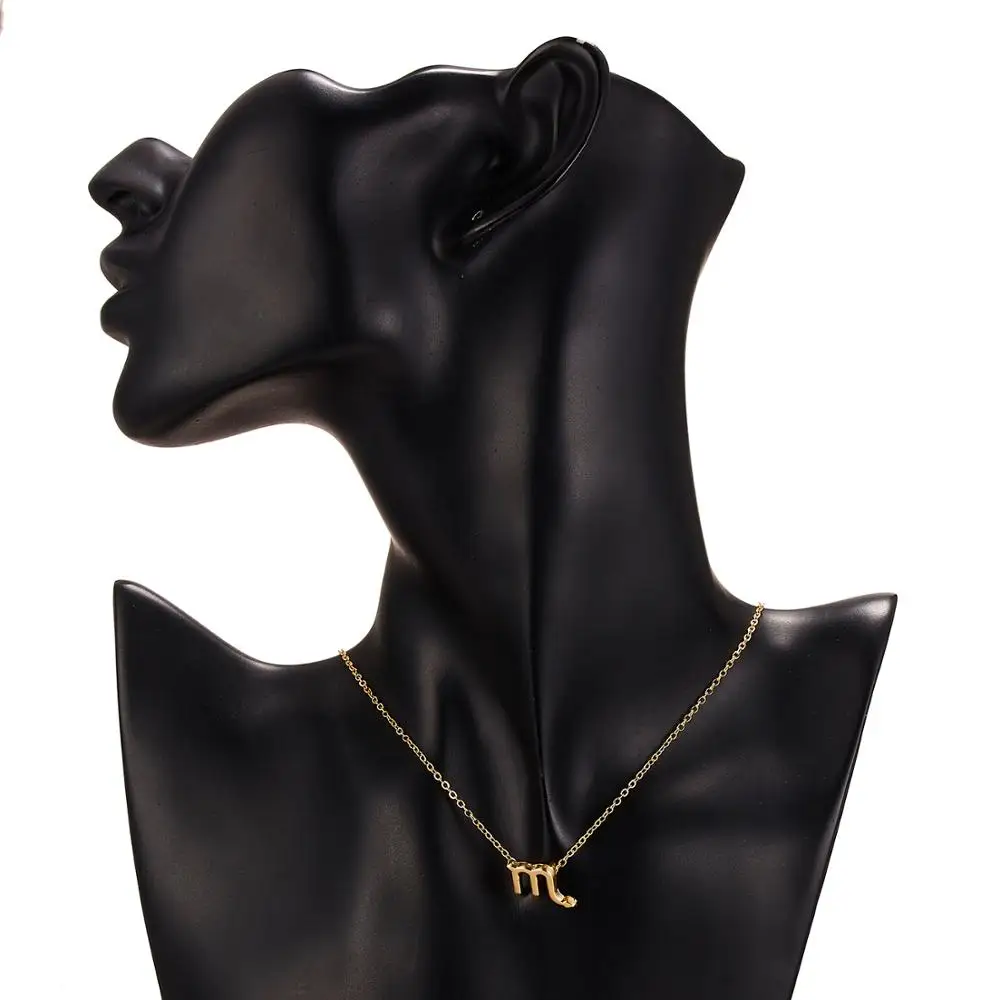 

Female Elegant Star Zodiac Sign 12 Constellation Necklaces Pendant Charm Gold Chain Choker Necklaces for Women Jewelry Cardboard
