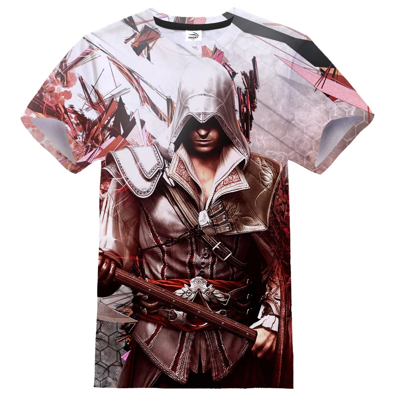 Модная футболка для игры с 3D принтом Assassin's Creed уличная Мужская Повседневная