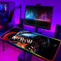 Venom Villain RGB Mouse Pad Gaming Accessories Computer Large Mousepad Backlit LED Gamer Mause Carpet 900x400 For Desk Mat