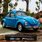 Модель автомобиля welly 1:24 Volkswagen Beetle, модель автомобиля из сплава, коллекция украшений для автомобиля, Подарочная игрушка, литье под давлением