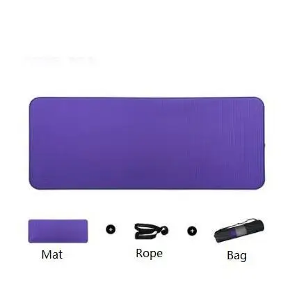 Purple 10 мм очень толстые высококачественные NRB края покрытые Нескользящие коврики для йоги для фитнеса безвкусная Гимнастика-Пилатес перчатки для упражнений с повязками - Цвет: Purple