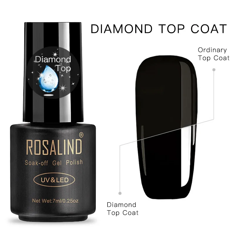 Diamond Top ROSALIND неоновый Гель-лак для ногтей набор Vernis полупостоянные гибридные лаки для маникюра UV Soak Off Primer Poly Gel Base Top Coat - Цвет: Diamond Top
