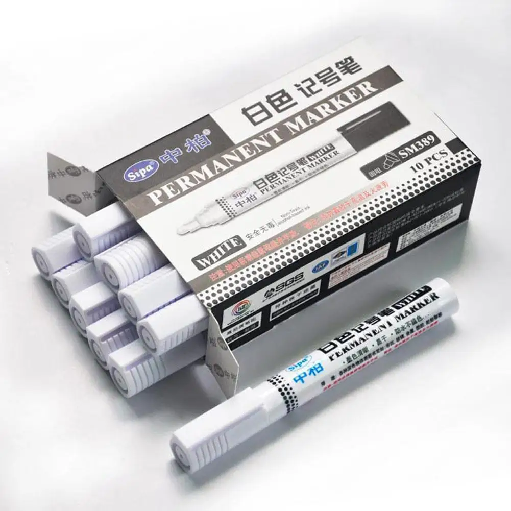 Белая шина набор маркеров для краски 10 шт. универсальная Водонепроницаемая