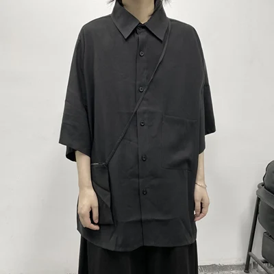 Летняя тонкая рубашка с короткими рукавами женская дизайнерская в