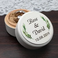 personalized wedding ring box custom ring bearer box proposal ring box engagement box flower wreath ring holder bridal gift
