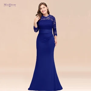 дешевые красные вечерние платья Плюс размеры 2017 Длинное новогоднее платье из кружева и атласа в стиле Русалки для вечеринок Праздничное платье Новинка