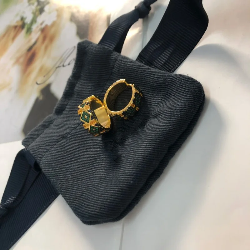 Модный шарм копия 1:1 разноцветный обруч Роскошные серьги с полосками женские