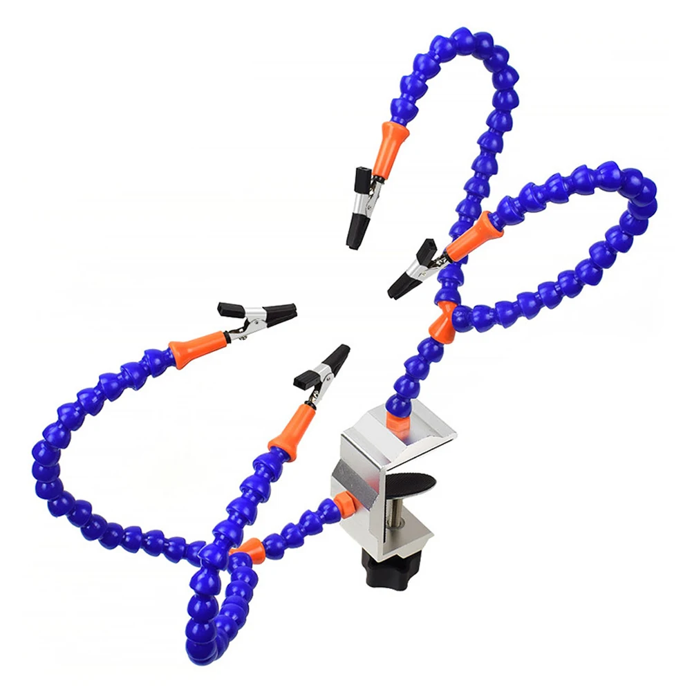 

Multi Soldering Helping Hand 4 Claws Aluminum Alloy Welding Stand Blue Welding Soldering Iron Holder PCB Welding Repair Station