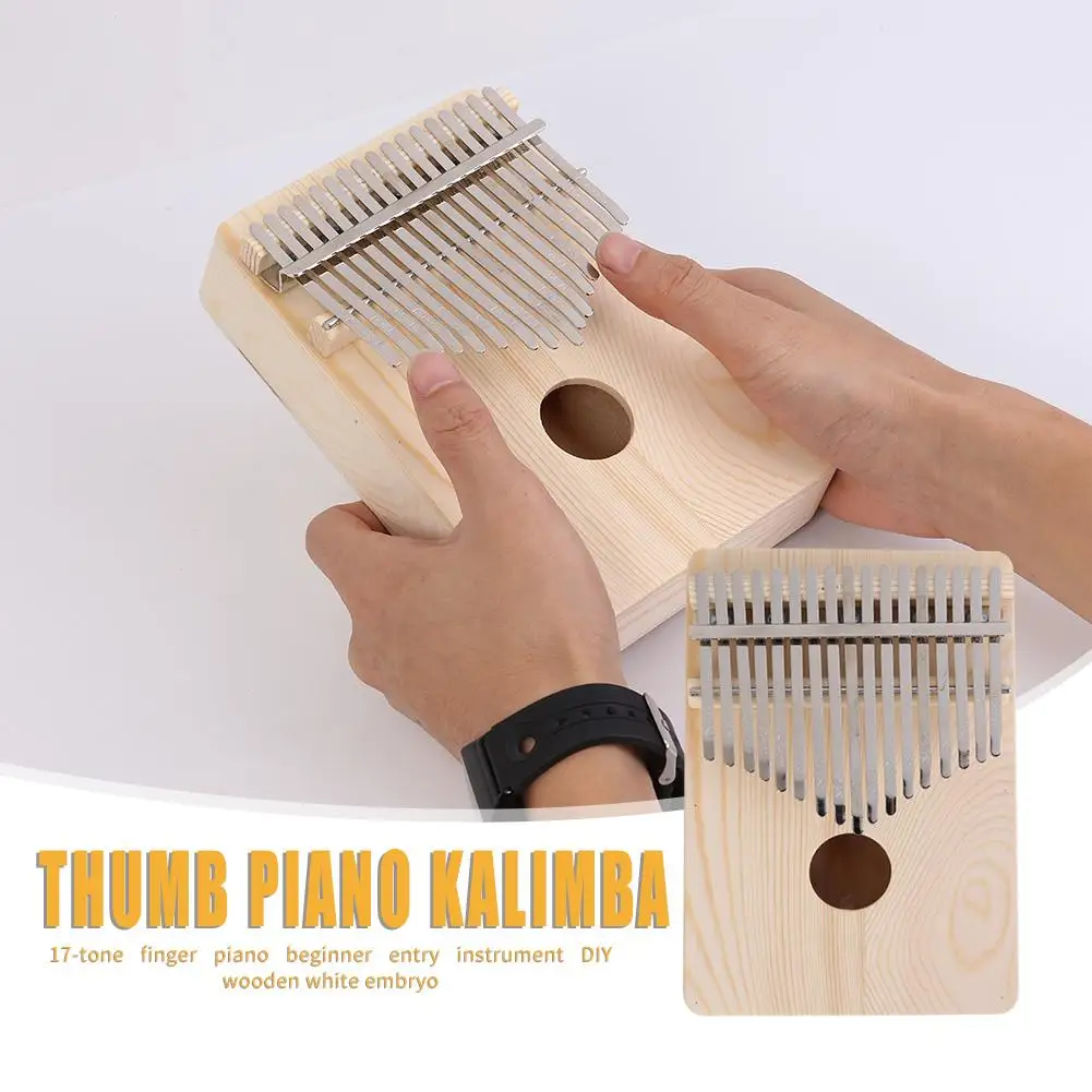 

17 Keys Kalimba Wooden Thumb Finger Piano Wood White Embryo Sanza Mbira Traditional Finger Kalimba Musical Instrument