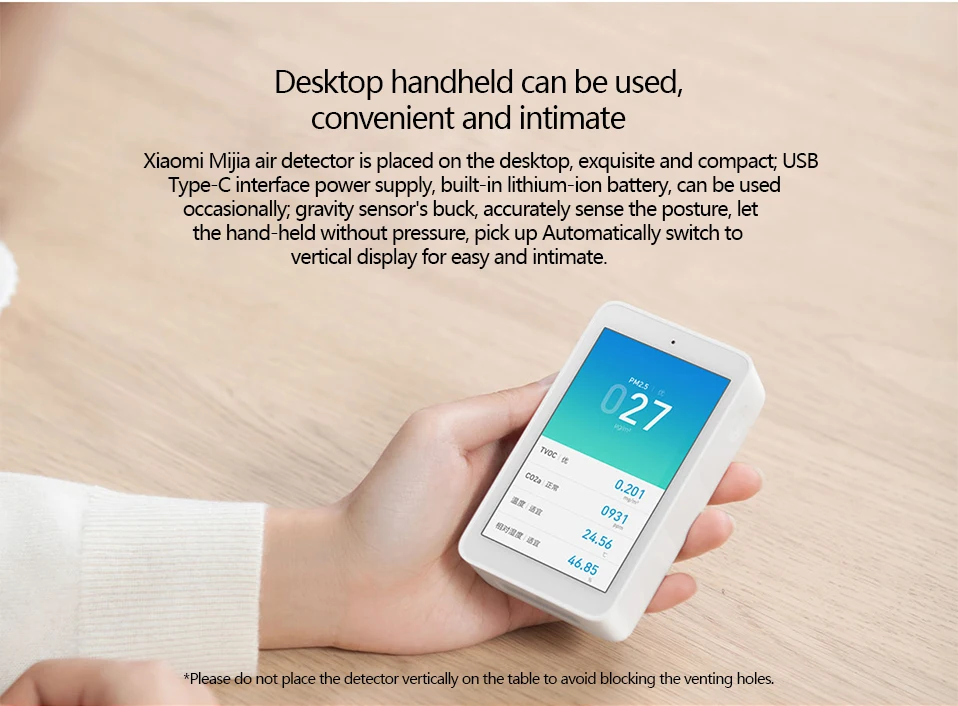 Xiaomi Mijia тестер качества воздуха удаленный мониторинг Smartmi PM2.5 измерение температуры и влажности 3,97-дюймовый HD сенсорный экран