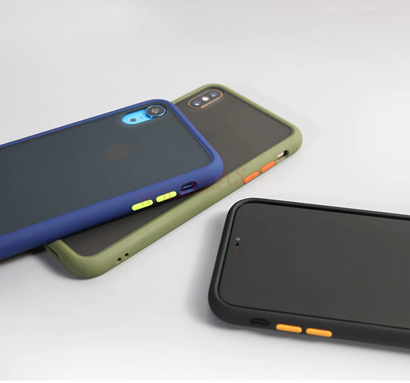 Противоударный защитный чехол для телефона iPhone 11 Pro XR XS Max X 10 8 6 6s 7 Plus, мягкий полупрозрачный жесткий чехол