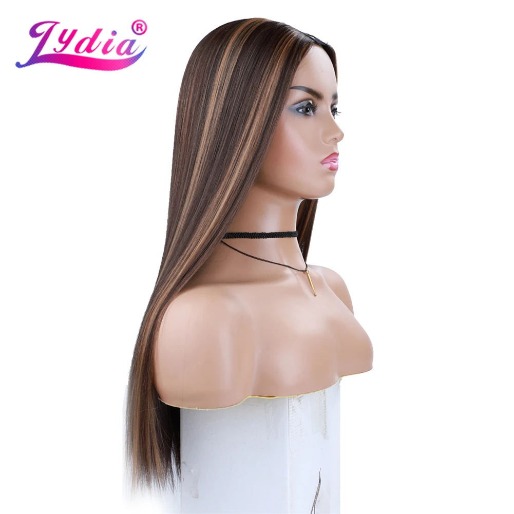 Lydia Long Silky Straight U Part Natural Piano 1B/27 Color Hair Wigs Heat Resistant Synthetic 20Inch For Women  Ladies  Daily