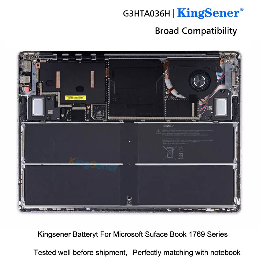 

Kingsener G3HTA036H DYNK01 Laptop Battery For Microsoft Surface Book 1769 Series 7.57V 45.2Wh/5970mAh With Tools