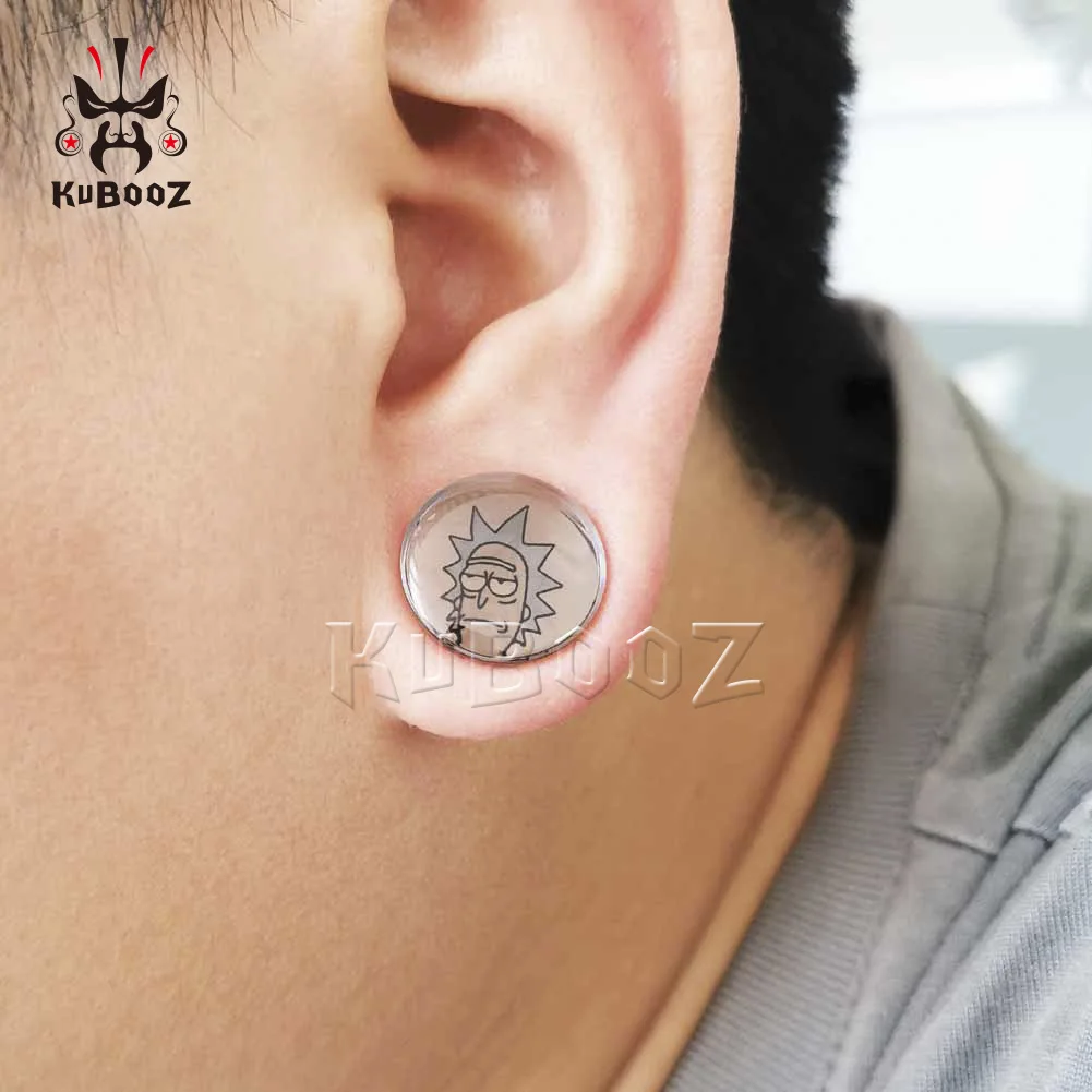 Kubooz, новинка, простые прозрачные Серьги Для Пирсинга Ушей из акрила, модный подарок для мужчин и женщин, серьги, в паре