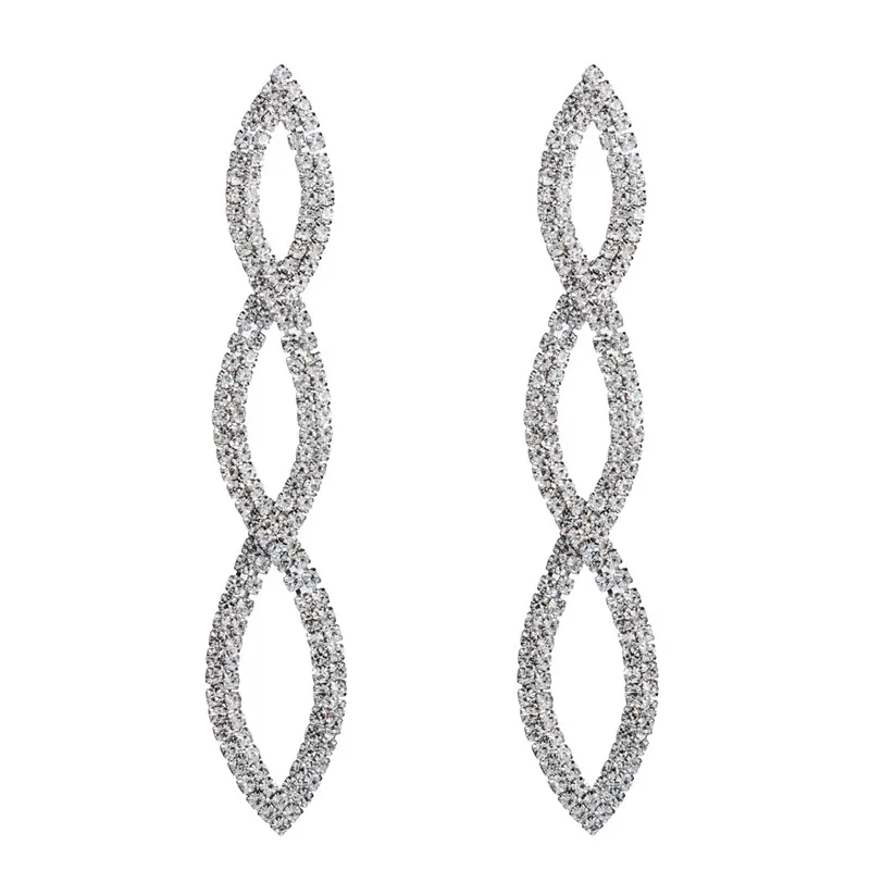 Женские стеклянные серьги с кисточками и кристаллами большие висячие Висячие