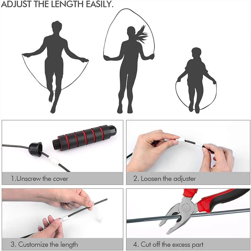 

Fitness Skipping Rope Tangle-Free Jumping Rope Cable and Memory Foam Handles for Workout Equipments Aerobic Exercise Fitness