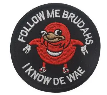 CREATRILL следуй за мной я знаю De Wae нашивка на крючок военная черная для мема