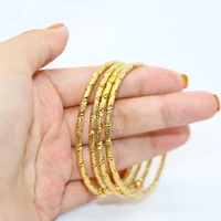 3mm6pcs dubai gold bangles african bangles for women indian ball bangles middle east wedding jewelry gift