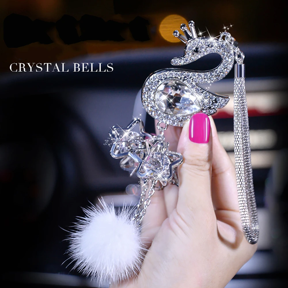 Украшение для автомобиля Кулон Хрустальный Алмазный меховой шар Декор