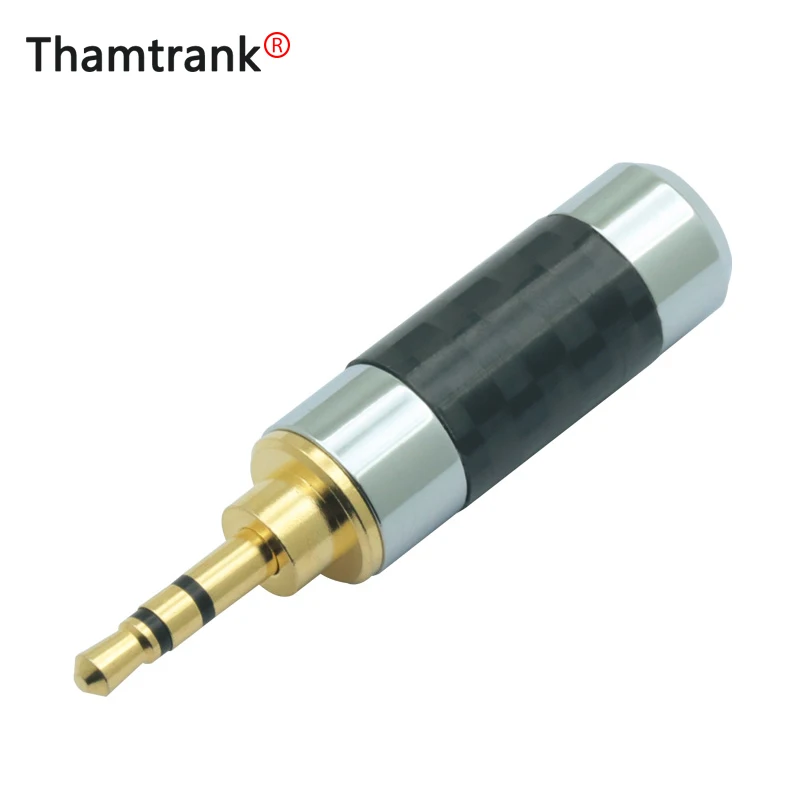 Разъем 2 5 мм 3 полюсный стерео штекер адаптер из углеродного волокна позолоченный