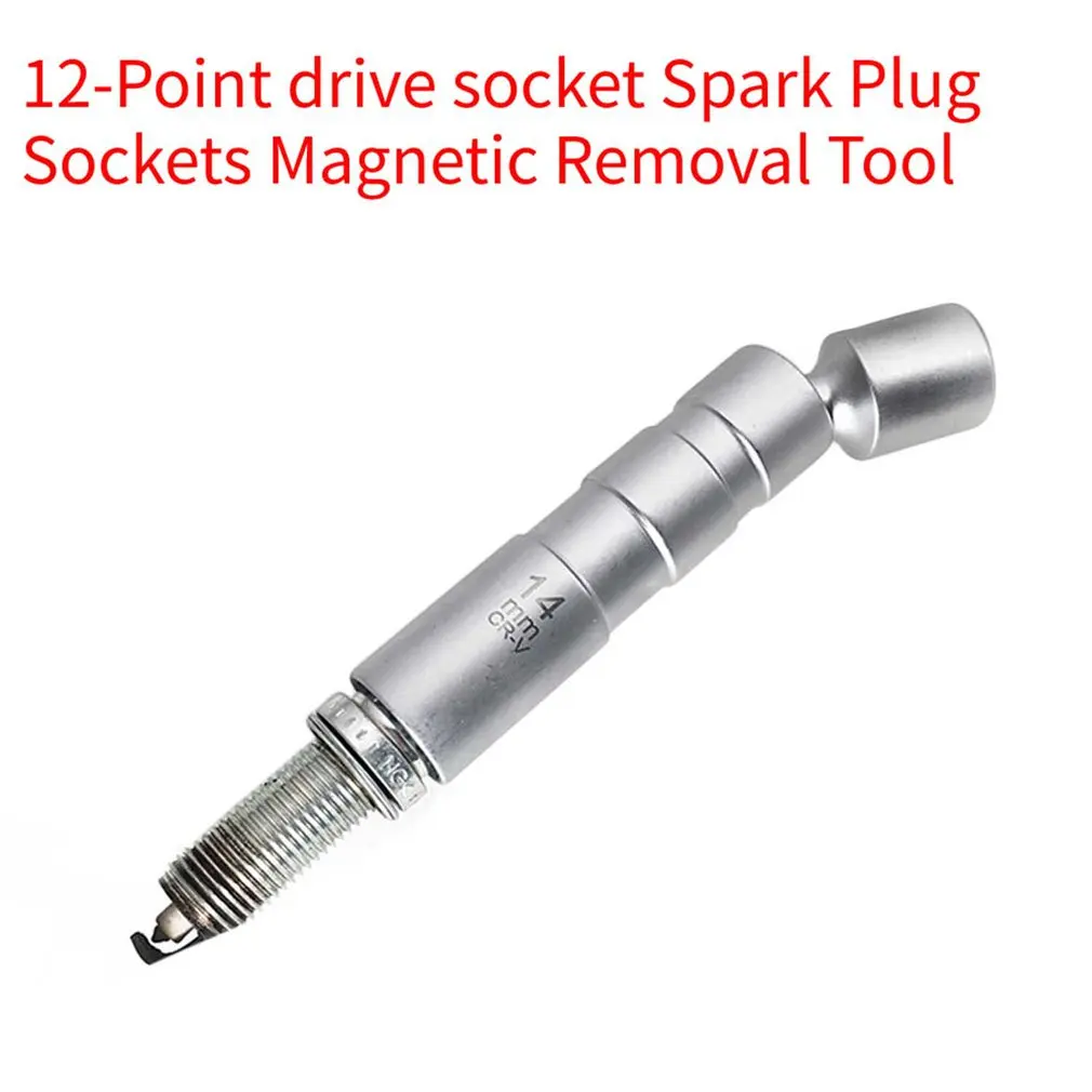 Universal 14mm 16mm Point Remover Wrench Magnetic Spark Plug Sleeve Socket Car Removal Tool 12 Angle Thin Wall 3/8 Drive