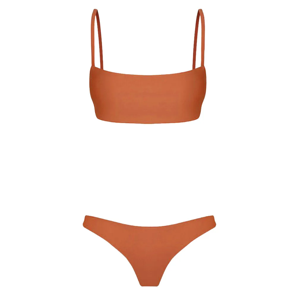 

Sexy Solid Coilor Bikini Set Women Bandeau Bandage Bikini Set Push-Up Brazilian Swimwear 2021 Beachwear Two Piece Bathing Suits